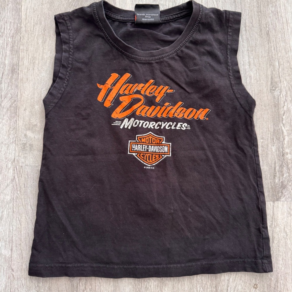 Harley-Davidson Kids War Horse Ocala Florida Sleeveless Graphic Tee Black Shirt